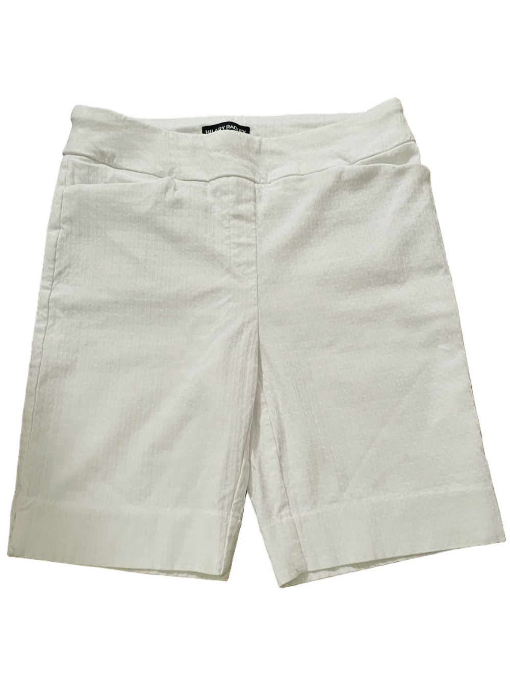 Hilary Radley Pull-On Bermuda Shorts, textured white, size 4